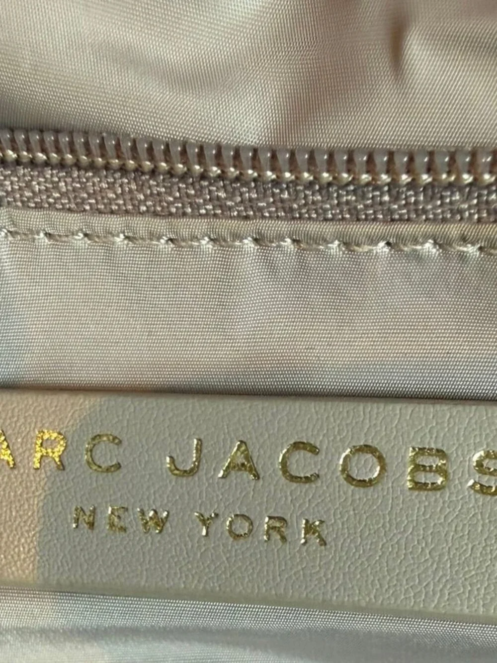 Marc Jacobs Quilted Nylon Tote Bag Puffy Crossbody Travel Diaper Bag Taupe